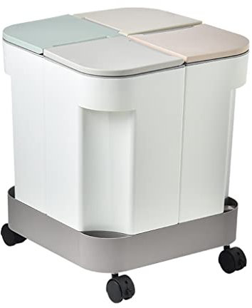 BDAAS Trash can Sorting Trash Can, 4 Four-cell Dry and Wet Trash Sorting Bin Push-on Waste Bin with Wheels Household Living Room Kitchen