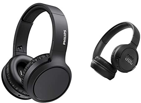 Philips Audio Philips Kabellos Over-Ear Kopfhörer & JBL Tune 510BT – Bluetooth Over-Ear Kopfhörer in Schwarz – Faltbare Headphones mit Freisprechfunktion – Kompatibel mit Sprachassistenten