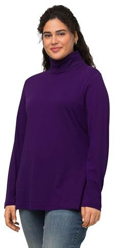 Ulla Popken Damen Basic-shirtrolli T-Shirt, Tiefes Violett, 54-56 EU