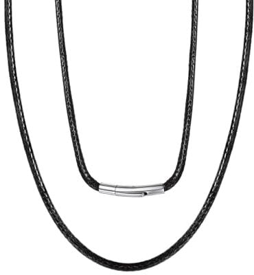 Leather Necklace Cord Chains for Men Chain Pendant Chain Men Black Necklace String Rope Chain