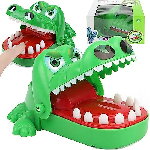 Retoo Krokodil Zähne Spiel Familienspiel Kroko Doc Partyspiel Spielzeug Kinderspiel Action Teste Dein Geschicklichkeit Geschicklichkeitsspiel für Vorschulkinder Mädchen Jungen Kinder