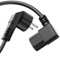 Perfect Stromkabel Kaltgerätekabel 3 Polig, 5,0m, Stecker Netzstecker Schutzkontakt auf Kaltgerätekupplung C13 Buchse, 90° Winkel Strom Kabel Netzkabel Netzteil für Monitor PC Drucker, Schwarz