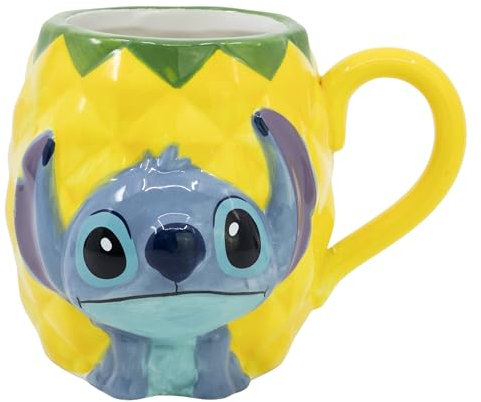 Taza de cerámica con forma en 3D de 190 ml de Stitch en caja regalo