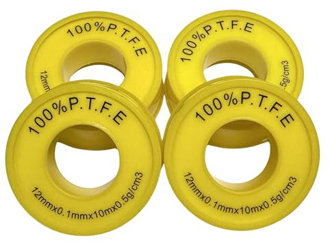 Generisch Teflonband 100% PTFE 12mm x 0,1mm x 10m x 0,5g/cm³ - Hochwertiges Dichtungsband für zuverlässige Abdichtung in Haushalt, Industrie & Handwerk. (4)