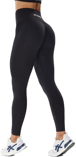 JOYSPELS Sport Leggings Damen, High Waist Sporthose Blickdicht Sportleggins Gym Leggins Push Up Yogahose, Schwarz M