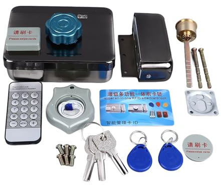 Serratura per Porta con Catenaccio Wireless, Serratura Elettronica Antifurto Resistente Agli Urti Alimentata a Batteria per di Controllo Accessi