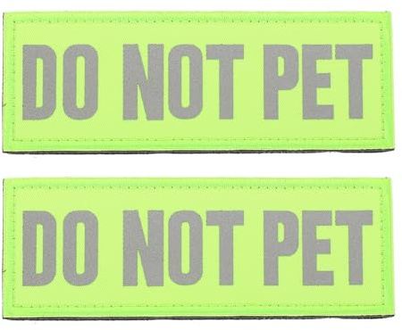 FRCOLOR Reflective do Not Pet Dog Patch Service Dog Cloth Stickers for Harnesses and Vests Removable Safety Patch for Nervous Dogs 4.3 X 1.6 Inch