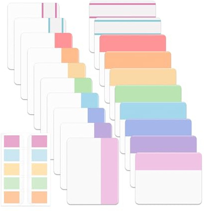 Mr. Pen- Sticky Index Tabs, 500 Pcs, 21 Sets, Colorful Sticky Tabs for Notebooks, Page Markers, Back to School Supplies