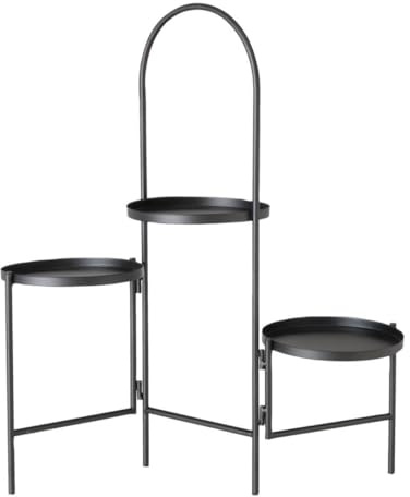 Boltze Home Blumenständer, 3 Ebenen, schwarz, 68 cm