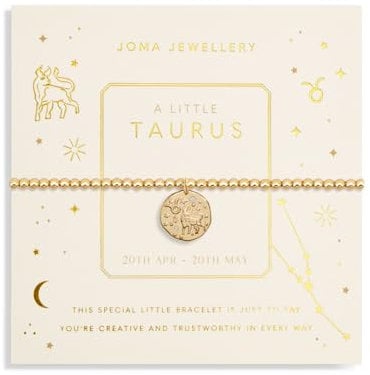 Joma Jewellery Sternzeichen „A Little Taurus“ Vergoldetes Armband mit 17,5 cm Stretch