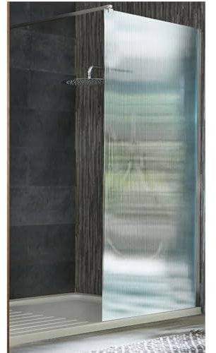 Milano Florence Chrome Fluted Glass Shower Enclosure Drying Tray - 1600mm x 800mm