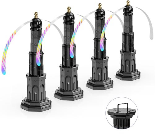 Fly Repellent Fan, 4PCS Automatic Fly Fans for Tables with Hanging Hook, Keeps Flies and Bugs Away with Soft Blades, Portable Fly Fan for Outdoor Indoor, Restaurants, Picnic, BBQ, Camping, Black