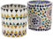 GURU SHOP 2 Handgearbeitete Glas Mosaik Windlichter, Romantisches Windlicht, Mosaik Teelicht, Vintage Teelichthalter - Set 9, 10x8x8 cm