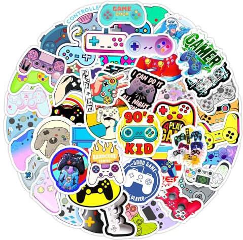 Aufkleber Pack,Game Controller Aufkleber 50 PCS Wasserdicht Laptop Aufkleber für Auto Mottoräde Fahrrad Skateboard Gepäck Laptop Computer
