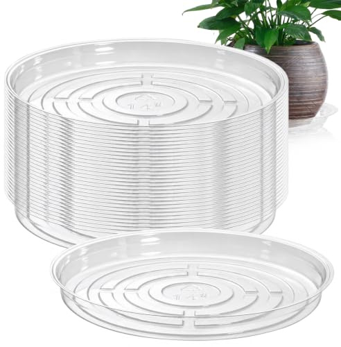 UltraOutlet 30-Pack Small Clear Plastic Saucer for Plant Pot, 14