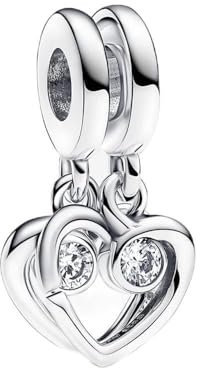 BEEUVIP Damen Für immer und ewig trennbarer Anhänger Charm Anhänger für Armband 925 Sterling Silber Geburtsstein Charms Beads