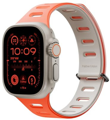 Native Union Active Band | Magnetic 38/40/41mm – Cinturino in Silicone Reversibile a Doppia Faccia – Lunghezza Regolabile – Traspirante e Anti-Sudore per lo Sport – Per Serie 1-9, SE & SE 2 (Oxyfire)