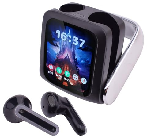 Wireless Earbuds Headphones mit Touchscreen In Ear Kopfhörer Bluetooth kabellos mit Bildschirm schnurlose drahtlose Ohrhörer Bluetooth für iPhone Android im Ohr Earphones Kopfhoerer für Arbeiten Sport
