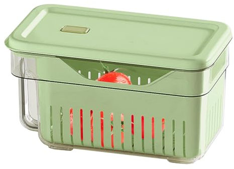 Lumiscent Lettuce Container For Fridge - Salad Crisper Box | Produce Saver Containers | Storage Bins Tight Seal | Egg Organizer Saver With Handle | Kitchen Pantry Storage Containers For Vegetable