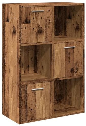 vidaXL Bücherschrank Altholz-Optik 60,5x30x90 cm Holzwerkstoff