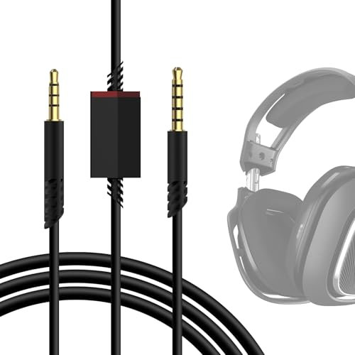 GEEKRIA Gaming-Audiokabel, kompatibel mit Astro A40 tr, A40, A30, A10 Gen 2, A10Gaming, Headset-Kabel, 3,5-mm-Hilfs-Ersatz-Stereokabel mit Stummschaltung (6 Fuß/2 m)