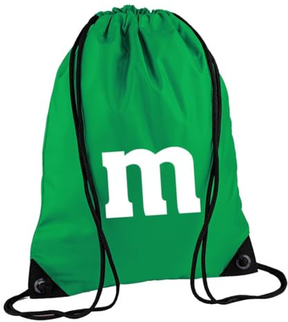 Roughtex Turnbeutel M-Aufdruck für Karneval Fasching Gymsac als Rucksack tragbar Grün