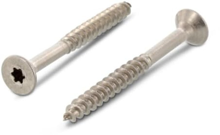 Lot de 100 vis à bois pour panneaux d'aggloméré 6 x 120 mm - En acier inoxydable A2 - Tête fraisée - Filetage partiel avec tête renforcée - Vis à bois meinschraubenversand.de