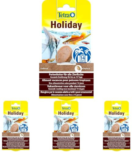 Tetra Holiday Ferienfutter - Gelfutterblock Fischfutter für eine ausgewogene Ernährung Aller Zierfische über einen längeren Zeitraum, 30 g (Packung mit 4)