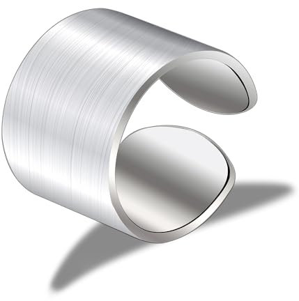 ALEXCRAFT Silber 92 Damen Frauen Matt Gebürstet Herren Offene Verstellbare für Frauen Freundin Mama Mädchen Valentinstag Breite 15MM