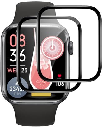 VideoSecu 2 Stück für Panzerglas für Apple Watch Series 7/8/9 41mm Schutzfolie, Flexible Selbstheilende TPU Folie, Blasenfreie, Kratzfest, Anti-Fingerabdruck, Ultradünnes 0.2mm, Perfekte Passform
