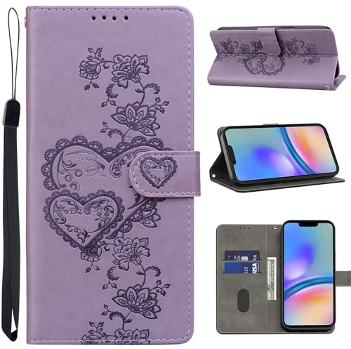 YiChZhe Custodia per Samsung Galaxy S23 5G, in pelle di alta qualità, con scomparto per carte di credito, funzione leggio, pieghevole, per Galaxy S23 5G, lilla