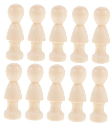 Homoyoyo 10stücke Teiliges Naturbelassene Kleine Holzfiguren Zum Basteln Und Bemalen Stabile Glatte Holzpuppen Für Kreative Dekoration Von Kinderzimmer Und Diy-handwerk