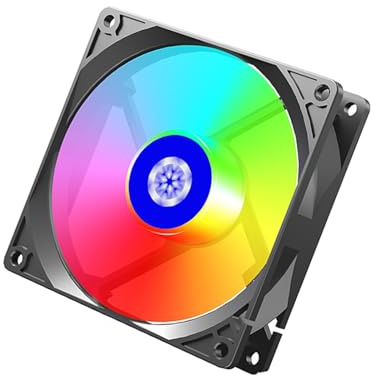 Quiet 90mm PC Case Fan with Argb Sync and PWM Temperature Control High Airflow ABS Construction Easy Installation PWM Control Computer Cooling Fan