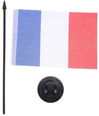 NOLITOY 10 pièces Drapeaux Français de Bureau avec Socle Stable Mini Drapeaux de Table Polyvalents pour Décoration de Bureau Salle de Conférence et Présentoir de Table