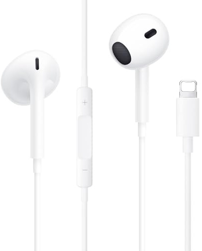 Auriculares In Ear para iPhone,Cascos con Aislamiento de Ruido Soporte Control de Volumen de Llamadas,Compatible con iPhone 14/14 Pro/13/13 Pro/12/11 Pro/7/8 Plus/XS/XR/X Soporta Todo el Sistema iOS