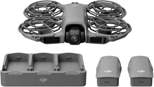 DJI Neo 2 Fly More Combo (nur Drohne), Start und Landung auf der Handfläche, Gestensteuerung, ActiveTrack, Omnidirektionale Hinderniserkennung, Drohne für Einsteiger, 3 Akkus