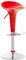 CLP Barhocker Saddle mit drehbarem Kunsttoffsitz und Fußablage I Höhenverstellbarer Hocker mit Metallgestell in Chrom-Optik, Farbe:rot