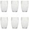 Zafferano Perle Glasbecher - Handgemachtes transparentes Buntglas, cl 32 h 109mm d 71mm - Set 6 Stück - Transparent PR00101
