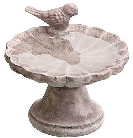 Annastore Vogeltränke im nostalgischen Retro-Look Wasserschale Vogelbad Vogelbecken Größe Vogeltränke auf Stand Ø 15,5 cm