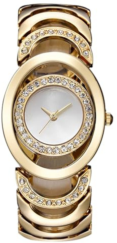 RORIOS Mode Damen Armbanduhren Edelstahl Simulierter Diamant Dial Damenuhr Armbanduhren für Frauen Damenuhr