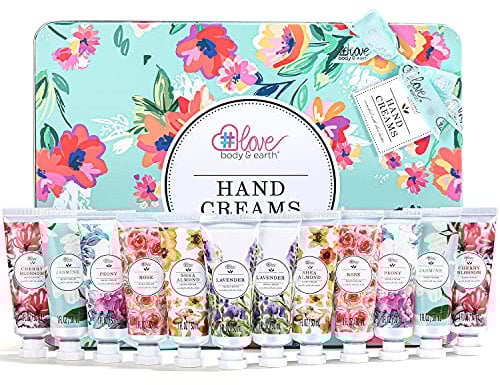 Body & Earth Handcerme Geschenkset Frauen, 12 tlg. Handcreme Set mit Arganöl zur Pflege und Tiefenbefeuchtung, Geschenke für Mama, Geburtstagsgeschenk für, Freundin, Muttertagsgeschenk