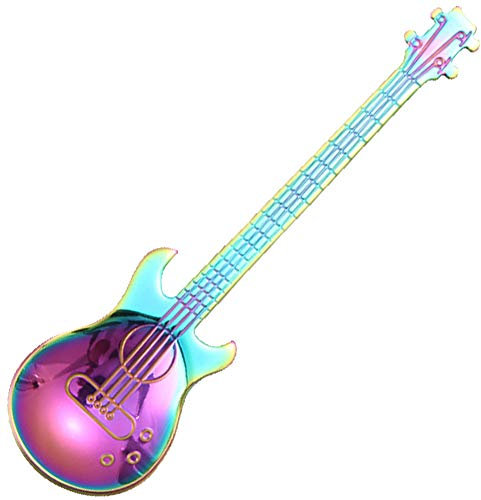 LAVALINK Kaffee RüHrlöFfel Regenbogen Edelstahl Gitarrenform LöFfel Dessert Tee EIS KüChe Bar Cafe Bunt