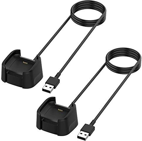 Kissmart compatible con el cargador Fitbit Versa 2, cable de carga base para reloj inteligente Fitbit Versa 2 (paquete de 2)