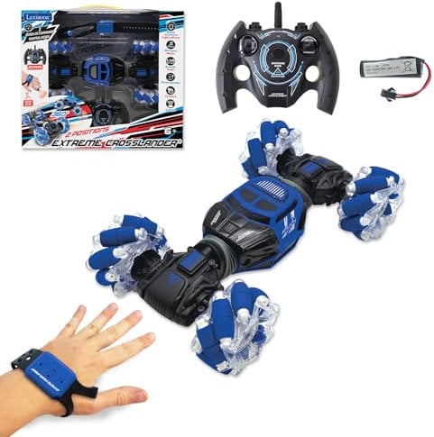 LEXIBOOK, Extreme Crosslander®, Off-road remote control car, up to 12km/h, light effects, remote control & gesture control bracelet included, music, rechargeable, RC50