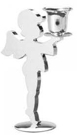 Fink [BR Mini HOLYDOLLY, Kerzenhalter, Metall, vernickelt, silberfarben, L. 28,5 cm, B. 31 cm, H. 12,5 cm