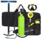 AUNLPB Scuba Tank Sauerstoffflasche Tauchen Scuba Diving Mini Tauchflasche Tragbare Tauchausrüstung Set Taucher Ausrüstung Mit Pumpe Atemfreiheit unter Wasser für 15 bis 20 Minuten,Grün,1L