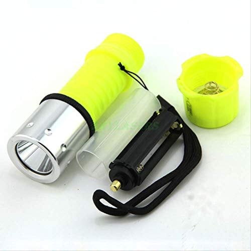BAJIE Flashlight Waterproof Xm-L T6 2000Lm Warm White Yellow Light Led Diving Flashlight Underwater Lamp Torch Use 3Xaaa/18650 Battery Aaa Light Green