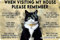 When Visiting My House Please Remember Love Cat Rules 20X30 CM Iron Retro Look Decoration Crafts Sign for Home Kitchen Bathroom Farm Garden Garage Inspirational Quotes Wall Decor