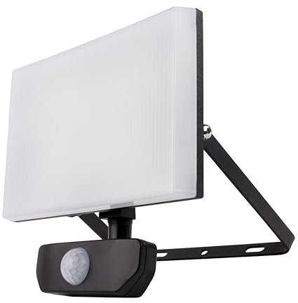 REV LED Strahler außen SUPRA - Außenleuchte mit Bewegungsmelder, 30W, 2400 Lumen, 4000 Kelvin, Wandleuchte IP54 - ideal für Hof, Carport & Garage, anthrazit