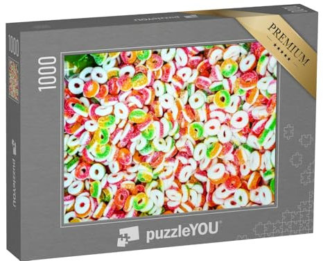 puzzleYOU: Puzzle 1000 Teile „Bunte Gelee-Bonbons, in Zucker paniert“ – aus der Puzzle-Kollektion Candybar, Süßigkeiten, Essen und Trinken